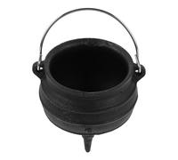 VANZACK Cast Iron Three-Legged Smudge Pot with Handle Small Iron Wax Burner for Scented Wax, Incense Sticks, and Ritual Aromatherapy in Black