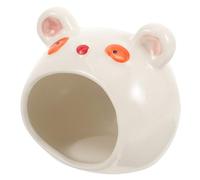 VANZACK Ceramic Hamster House Bear Shape Hideout Small Pet Nest Hideouts Cooling Sleep Place for Hamsters