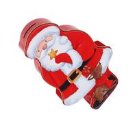 VANZACK Christmas Cookie Tins with Secure Lid Sturdy Tinplate Metal Biscuit Box Moisture-resistant Holiday Treat Container Decorative Santa Design for Xmas Party Storage