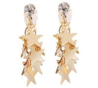 VANZACK Clip Star Dangle Earrings for Women Cuff Jewelry Creative Curvy Design Lightweight Elegant Ear Clips for Birthday Wedding Christmas Party Accessory