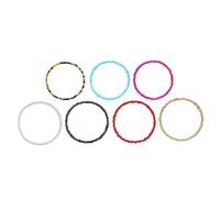 VANZACK Colorful Bead Bracelets with Elastic Rope Simple and Fashionable Design 7pcs Not Easy to Deform for Women for Holiday and Beach Wear