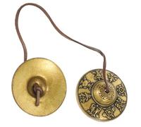 VANZACK Copper Tibetan Sound Bell for Meditation, Hand Cymbals Percussion Instrument, Harmonic Tones for Yoga Practice