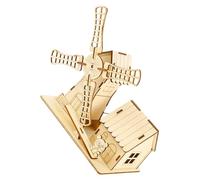 VANZACK DIY Solar Powered Windmill Model Kit Educational Wooden Science Experiment with Renewable Energy Craft Stem Building Project to Explore Solar and Wind Turbine Concepts