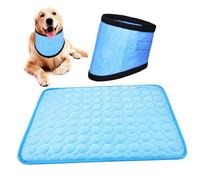 VANZACK Dog Cooling Bandana Ice Silk Pad Set for Dogs Medium Size Cooling Collar Mat