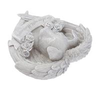 VANZACK Dog Memorial Statue Garden Memorial Stone Outdoor Grave Marker Resin Angel Wings Dog Figure Tribute Sculpture Puppy Gray