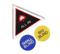 VANZACK Double Layer Poker Dealer Button Set with All In Big Blind Small Blind Markers Dual-sided Plastic Chips Game Accessory for Card Parties and Social Gaming