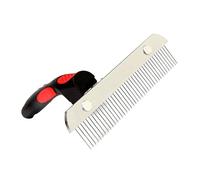 VANZACK Double Rows Puppy Slicker Brush Stainless Steel Pet Comb for Efficient Grooming Removes Tangles Mats Loose Hair and Dirt Dog for Healthy Skin and
