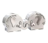 VANZACK Elephant Shape Tooth Keepsake Box Metal Small Portable Tooth Fairy Holder for Newborn Boys and Commemorative Storage and Lanugo Safe Odorless Design