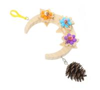VANZACK Five-pointed Star Moon Bird Cage Pendant Parakeet Chewing Toy Funny Parrot Toy Bird Swing Parakeet Plaything for Cage Decor