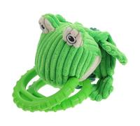 VANZACK Frog Dog Pull with Tough Rope and Grip Handles for Chewing | Plush Animal Style, Green Finish, Medium Breeds and Teething Puppies, Outdoor Play or Crate Downtime