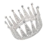 VANZACK Full Round Rhinestone Bridal Crystal Crown Large Princess Tiara Hairpiece for Women Wedding Birthday Party Costume Accessories Comfortable Lightweight Design
