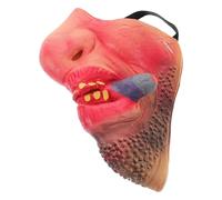 VANZACK Funny Half-Face Beard, Creepy Halloween Costume Prop for Prank and Party, Elastic Band Quirky Horror and Cosplay Accessory for Adults