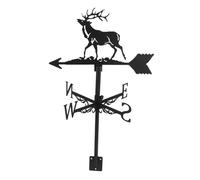 VANZACK Garden Weathervane Retro Ornaments Metal Direction Indicator Easy Install Deer Weather Vain Decor