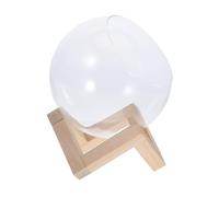 VANZACK Glass Plant Terrarium with Wooden Stand Unique Hydroponics Planter for Succulent and Air Plant Propagation Decorative Desktop Vase