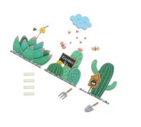 VANZACK Glow-in-The-Dark Light Switch Sticker 3D Succulent Plant Design, Self-Adhesive Protective Cover for Home Wall Decor, Suitable for Living Room and Bedroom Switches