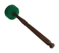 VANZACK Green Wood Singing Bowl Mallet Stick Buddhist Sound Bowl Accessory with Velvet Handle Sleeve Practical Wood Craft Mallet for Meditation