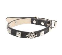 VANZACK Halloween Adjustable Punk Skull Dog Collar Decorative Pet Cat Collar for Puppies Rabbits Stylish Festive Design for Birthday Parties and Everyday Use