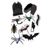 VANZACK Halloween Miniatures Tombstone Coffin Decor Spooky Animal Ornaments for DIY Halloween Projects Miniature Village Decorations Detailed Craftsmanship
