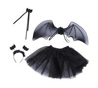 VANZACK Halloween Spider Fairy Costume for Spider Net Wings Headband Tutu Skirt Wand Cosplay Accessory for Fancy Dress Party Halloween School Plays