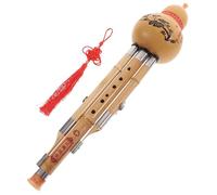 VANZACK Handmade Chinese Hulusi Bamboo Gourd Cucurbit Flute C Key Natural Tone Instrument for Beginner Music Lovers with Alloy Reed and Fidelity