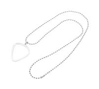VANZACK Heart Shaped Guitar Pick Holder Necklace Long Pendant Portable Standard Acoustic Guitar Pick Case Jewelry for Men Women Bass Ukulele Players