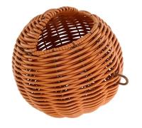 VANZACK Imitation Rattan Bird Nest Hanging Parrot House with Bite-resistant Weaving Space-saving Ventilated Design for Cage Outdoor Use Stylish Garden Decor and All-season Comfort