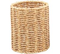 VANZACK Imitation Rattan Pen Pot round Pen Holder with Large Capacity and Plastic Material, Multifunctional Pencil Container for Desktop Brush Storage, Gift for Graduation Festival