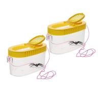 VANZACK Insect Observation Magnifying Critter Containers 2pcs Yellow Portable Multifunctional Outdoor Bug Viewing Boxes for Children Educational Feeding Accessory