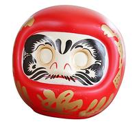 VANZACK Japanese Daruma Figurine Ceramic Piggy Bank for Saving Coins Red Daruma Shape, Decorative and Adorable Desktop Coin Container as Birthday Or Store Opening Present