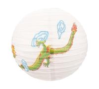 VANZACK Japanese Style Dragon Pattern Paper Lantern 40cm White Background Hanging Lantern for Restaurant and Izakaya Outdoor Decoration Traditional Japanese Decor