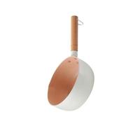 VANZACK Japanese-Style Snow Flat Pan Non-Stick Milk Pot with Wood Handle Compact Saucepan for Instant Noodles Soup Heating Electric and Gas Stoves Random Color