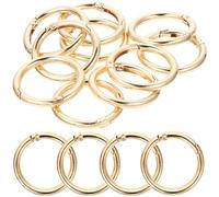 VANZACK Key Chain Rings in Bulk 10pcs Golden Alloy Flat Circle Key Chain Rings for Securely Closed DIY Crafts and Key Chain Making Supplies