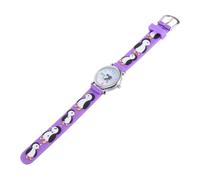 VANZACK Kids Penguin Digital Watch with Waterproof Feature and Large Dial, Cute Cartoon Wrist Watch for Outdoor Activities and Study, Purple Stainless Steel and PVC Soft Band Wristwatch