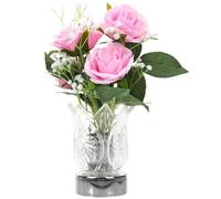 VANZACK LED Rose Flower Lamp in Glass Vase, Pink and Warm Light Night Lamp for Bedroom Decor, Romantic Flower Desk Light for Room and Teen Aesthetic