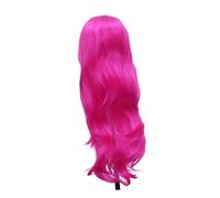 VANZACK Long Curly Synthetic Wig for Women Heat Resistant High Temperature Hairpiece Natural Looking Rosy Cosplay Wig for Party Dancing Stage Performance