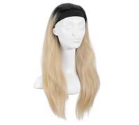 VANZACK Long Synthetic Hair Wig with Black Headband for Women Soft High Temperature Fiber Natural Look Straight Hair Versatile for Daily Wear Parties Cosplay Light