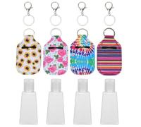 VANZACK Lotion Bottle Covers 30ml Neoprene Trapezoidal Bottle Cover for Hand Washing, Liquid Toiletries with Lobster Clasps for Stroller or Gym Bag Random Color