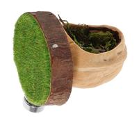 VANZACK Magnetic Jumping Spider Hideout Walnut Wood Climbing Habitat with Sunbathing Platform for Geckos Lizards Small Pets Easy Install Dual Purpose Stable Shelter