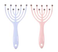 VANZACK Massager for Scalp Handheld Octopus Head Massager with PP and Carbon Steel Beads for Scalp Acupoint Massage and Stress Relief 2pcs Pink Blue for Women