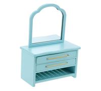 VANZACK Mini Bathroom Cabinet Furniture Mini Wood Cabinet Dollhouse Bathroom Accessories Vanity Table Sky-blue