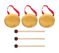 VANZACK Mini Copper Gongs with Copper Plating 3 Sets with Mallets for Children, 9cm Multipurpose Percussion Instruments Safe Design That Will Not Hurt The Boys and Girls's Hand, for Home