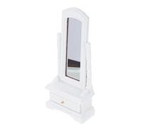 VANZACK Mini House Dressing Mirror White Miniature Full Decor for Dolls House Accessories Compact Birch Design Multi Use Doll Mirror for Playroom for Festivals and Birthdays