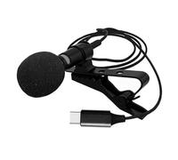 VANZACK Mini Lavalier Microphone with Built-in Clip and Plug and Play Function, Usb-c Condenser Phone Recording Mic for Live Broadcast and Game Voice, Metal and Plastic Design with Pu Bag