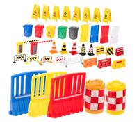 VANZACK Mini Traffic Sign for Educational Plastic Road Safety Cognition Playset with Lightweight and Portable Learning Props for Early Traffic Awareness and Safety Training