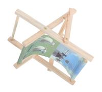 VANZACK Miniature Beach Chair Hamster Bath Pet Accessories Wooden Phone Stand Mini Figures for Dollhouse