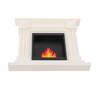 VANZACK Miniature Victorian Dollhouse Fireplace Mantelpiece, White Large-Size Christmas Fireplace Decoration for Holiday Village, Tabletop Prop for Photography and DIY Dollhouse