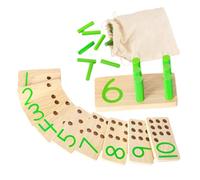 VANZACK Montessori Educational Math for Wooden Counting Pegs Arithmetic Teaching Aid Early Learning Tool for Number Recognition and Cognitive Development