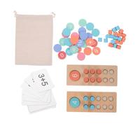 VANZACK Montessori Math Colorful Wooden Counting Frame with Beads Addition Subtraction Learning Tool for Preschool Homeschool Activities Early Math Skills Development