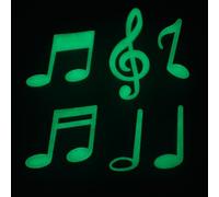 VANZACK Music Note Pattern Wall Decals Plastic Removable Glow-in-The-Dark Stickers 15Pcs Pack for ’S Bedrooms and Nurseries Fluorescent Green