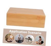 VANZACK Natural Bamboo Yoga Brick for Practice and Training Durable Wooden Support Block with Smooth Surface Portable Non Scratch Fitness Tool for Home Yoga Beginners and Gym Use